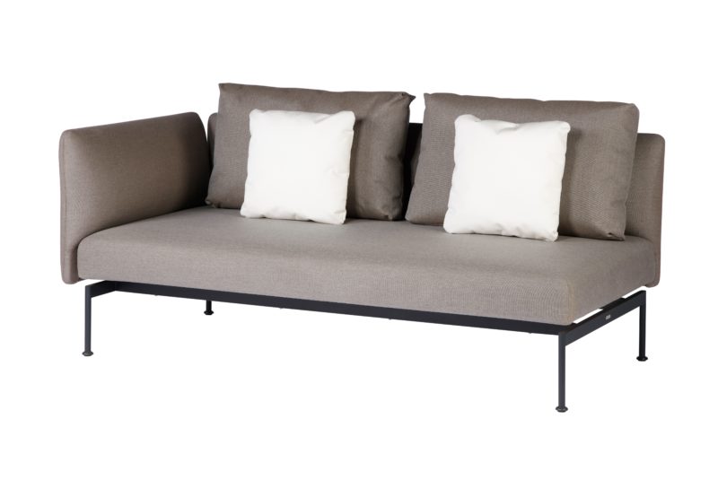 1LYM2HER.14 Double Seat - One High Arm (Forge Grey Frame)