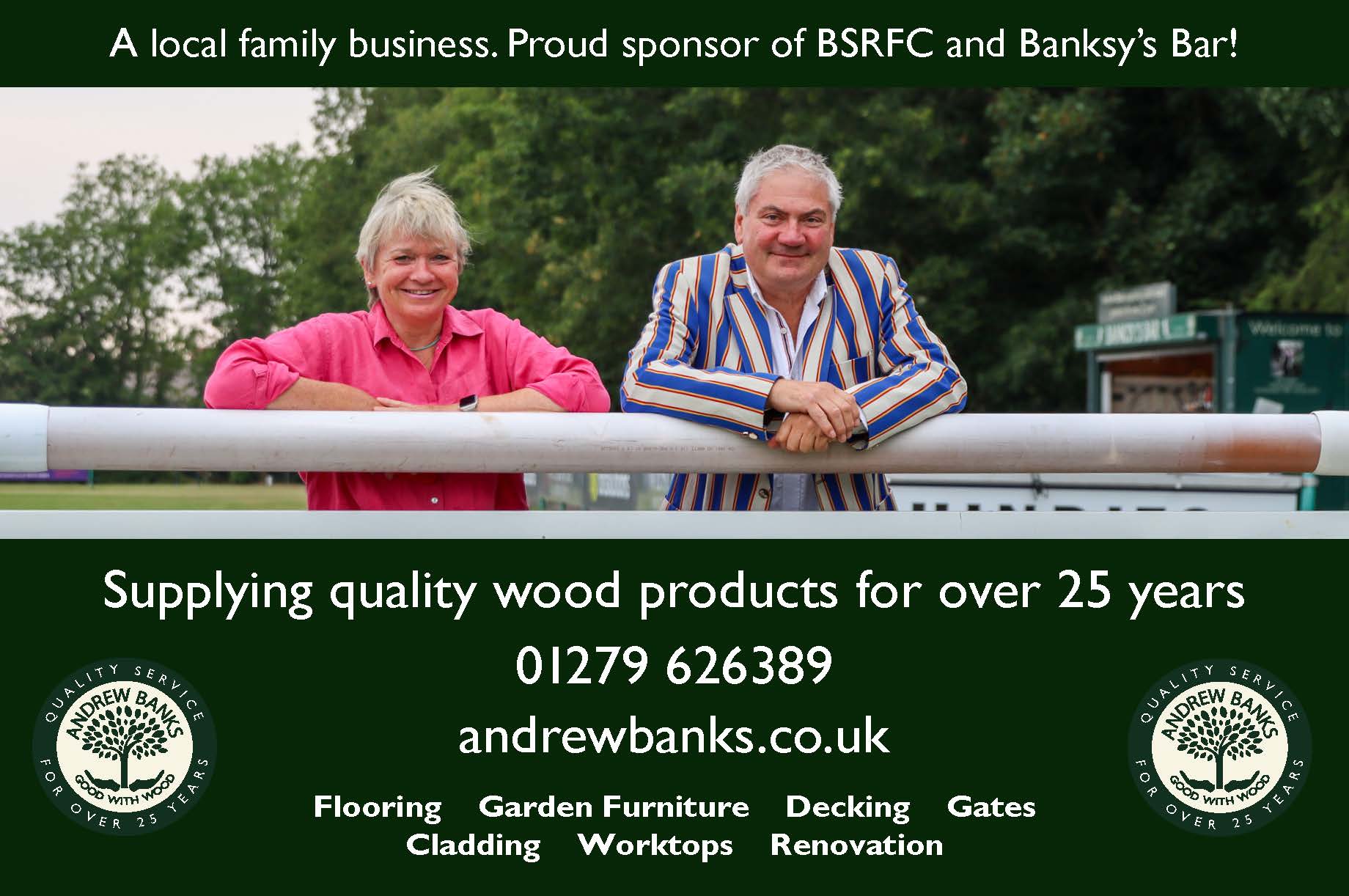 Andrew Banks Wood Flooring - Bishop's Stortford Rugby Club Sponsorship ad - August-2025