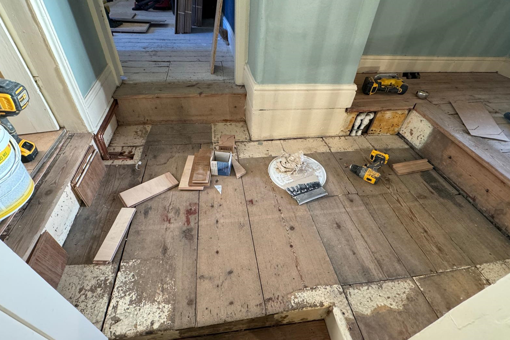 Andrew Banks Wood Flooring - Gritstone - landing before