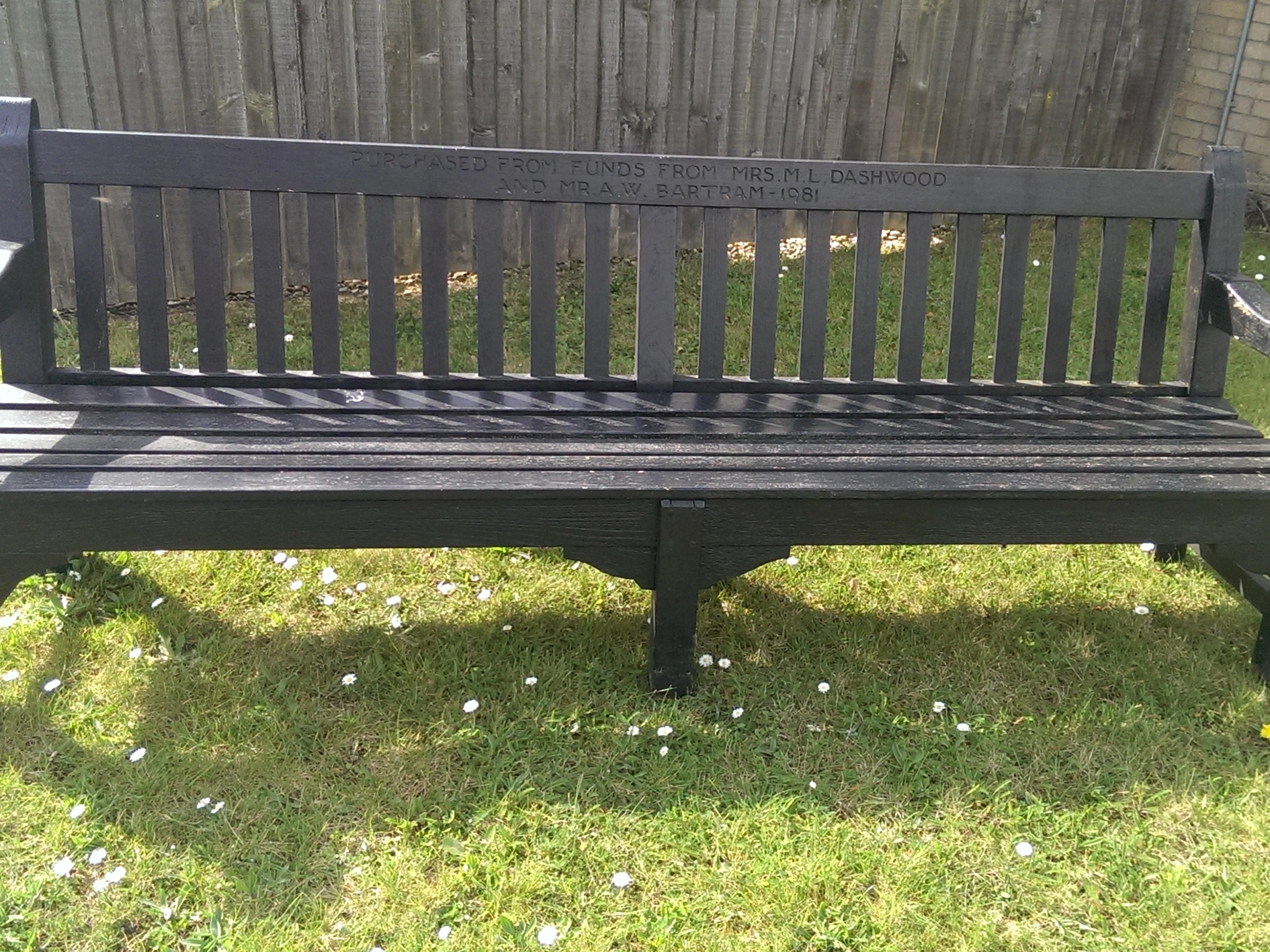 Andrew Banks garden furniture, Rothesay Bench weathered - before restoration