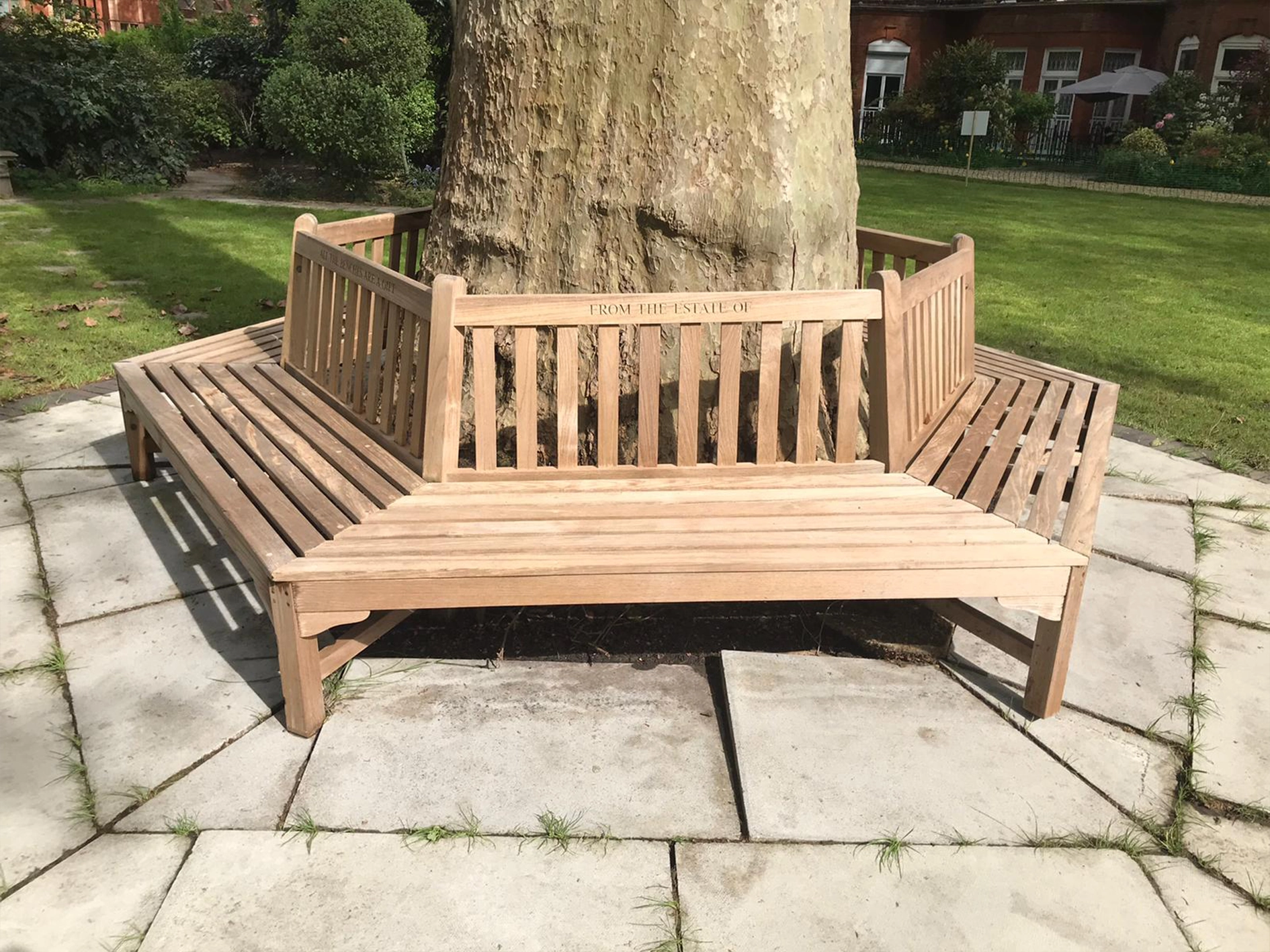 Andrew Banks garden furniture restoration weathered round tree - after
