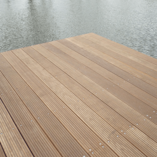 Balau wide plank grooved deck boards