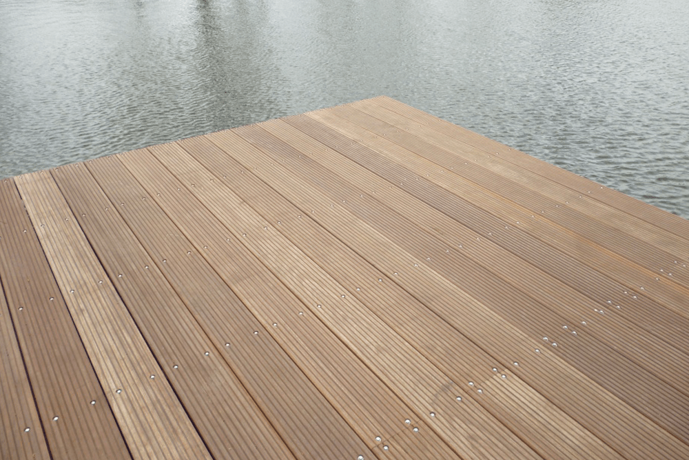 Balau wide plank grooved deck boards