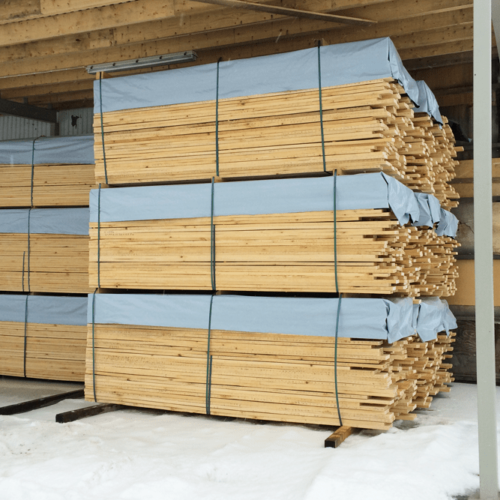 Birch ready for export by trailer
